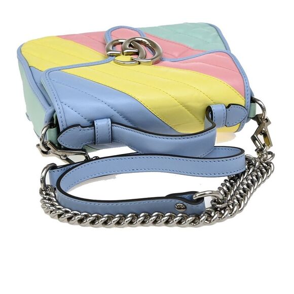 Gucci Gg Marmont Top Handle Bag Leather Multicolour Leather Bag (Pre-Owned) - Picture 8 of 15